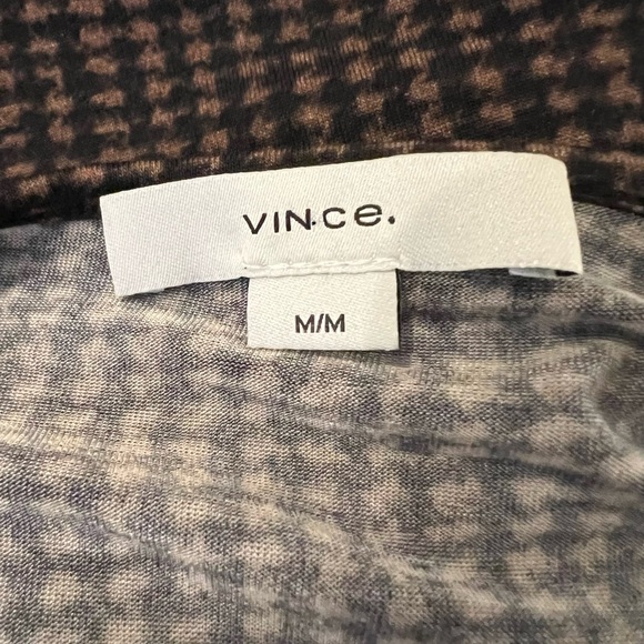 Vince Brushed Tencel Check Long sleeve Knit Top M - Picture 7 of 9